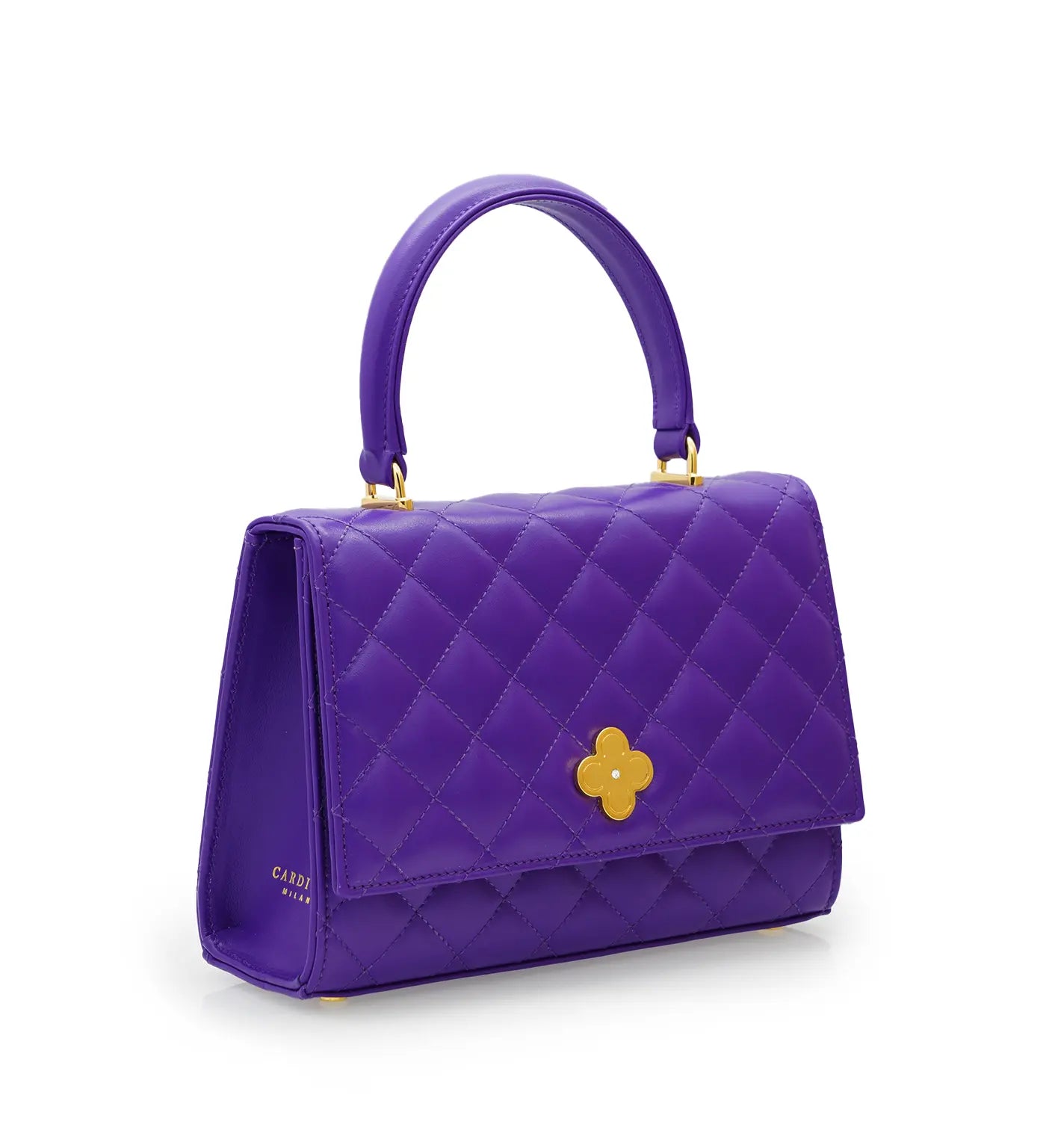 Opèra Purple Quilted Calf Leather Handbag