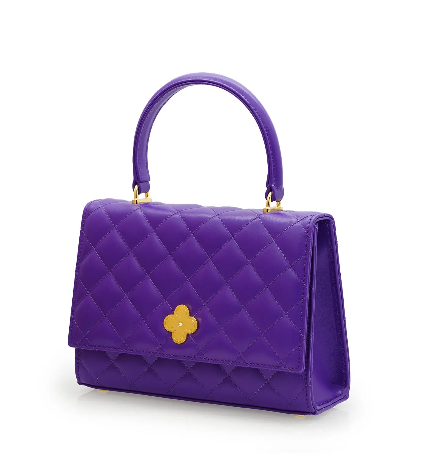 Opèra Purple Quilted Calf Leather Handbag