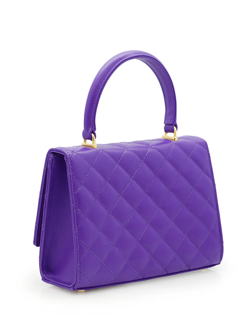 تحميل الصورة إلى عارض المعرض، Opèra Purple Quilted Calf Leather Handbag
