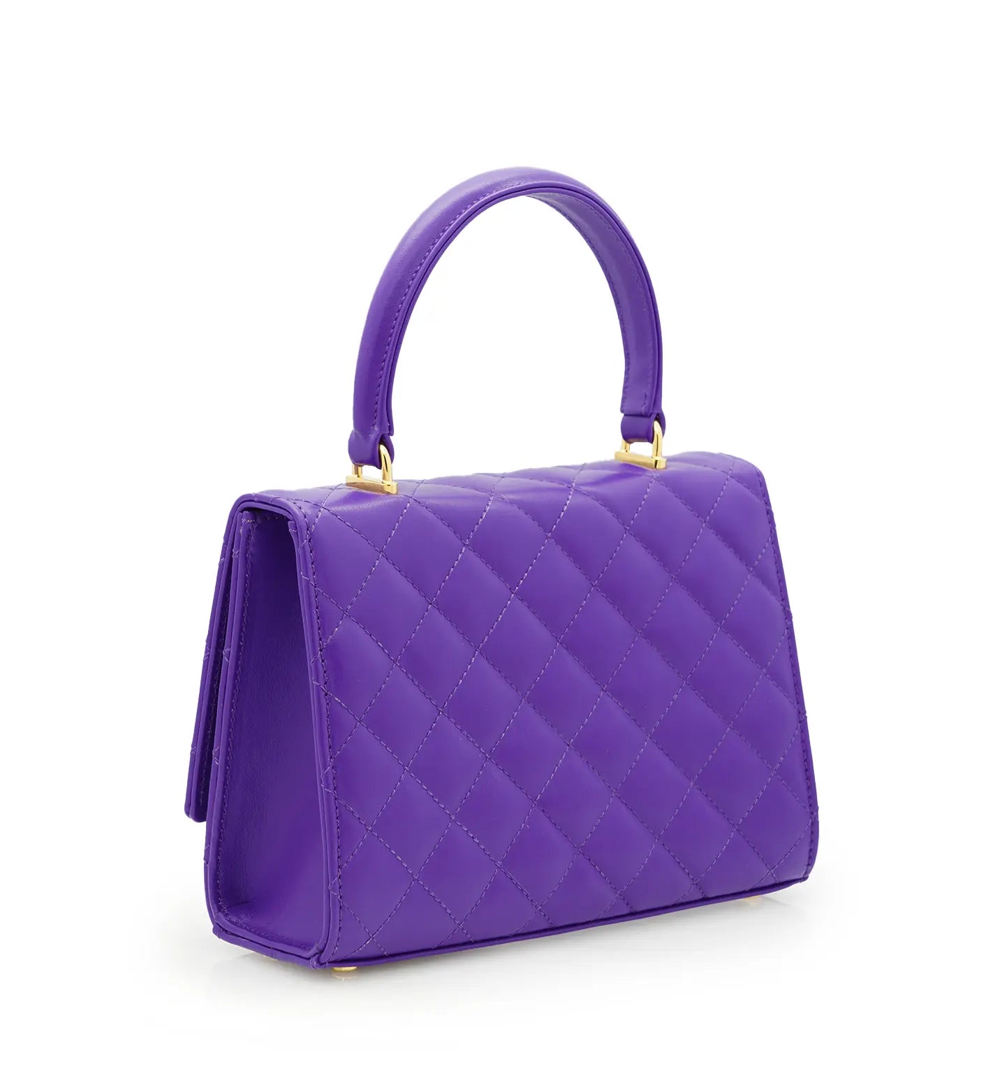 Opèra Purple Quilted Calf Leather Handbag