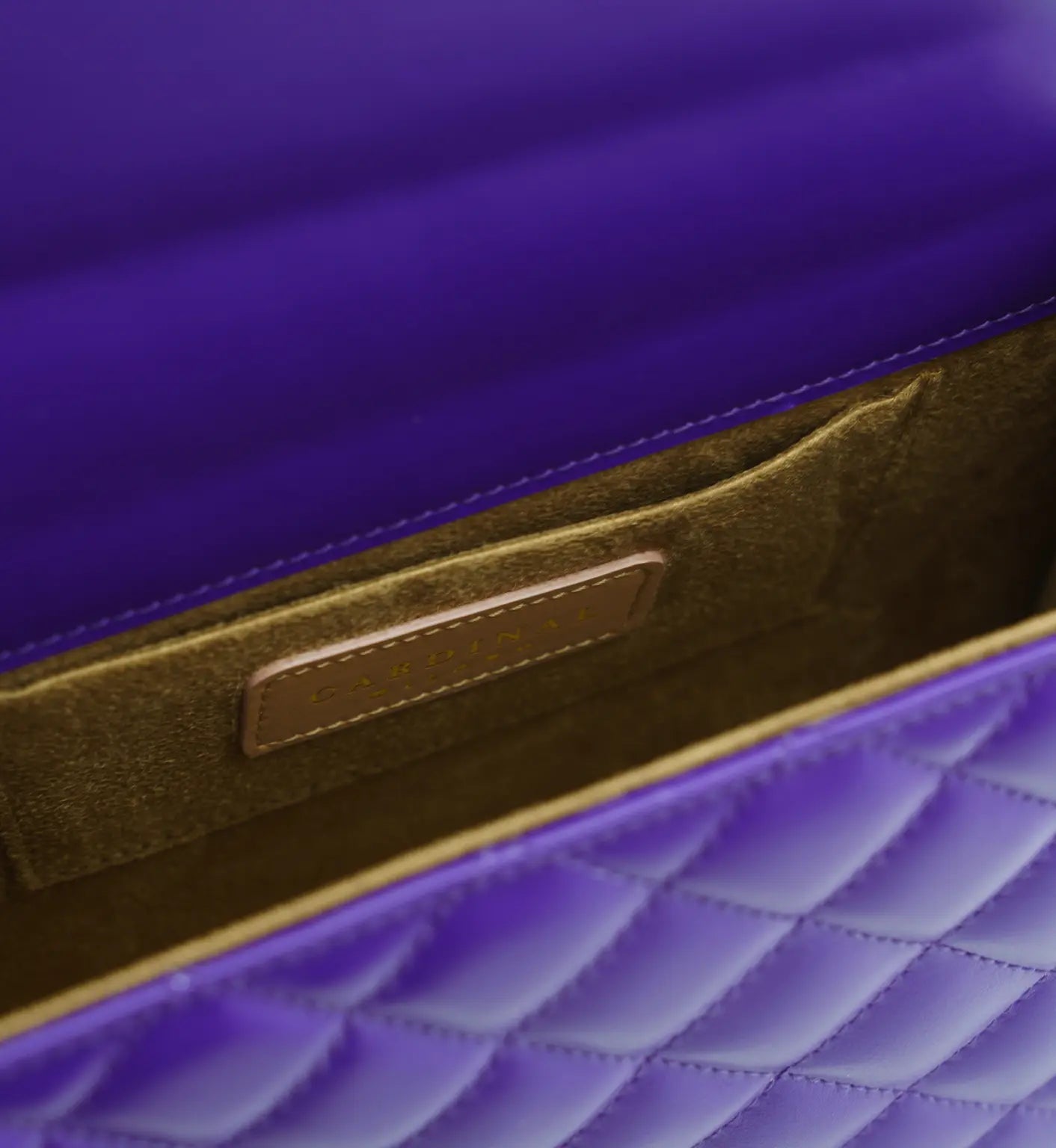 Opèra Purple Quilted Calf Leather Handbag