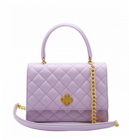 Opèra Quilted lilac leather shoulder bag MTO