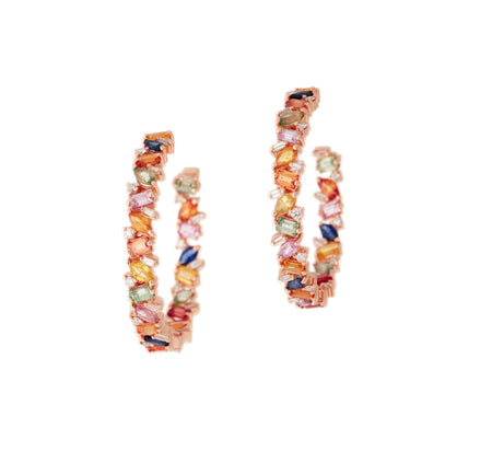 Day Dream Sapphire Hoops Earrings