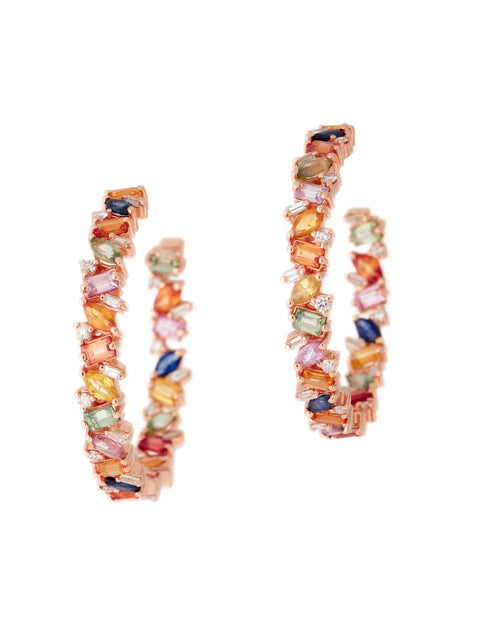 تحميل الصورة إلى عارض المعرض، Day Dream Sapphire Hoops Earrings
