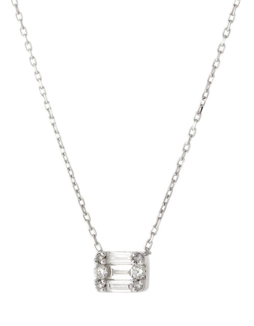 Load image into Gallery viewer, Diamond Rectangle Stud Necklace
