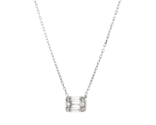 تحميل الصورة إلى عارض المعرض، Diamond Rectangle Stud Necklace
