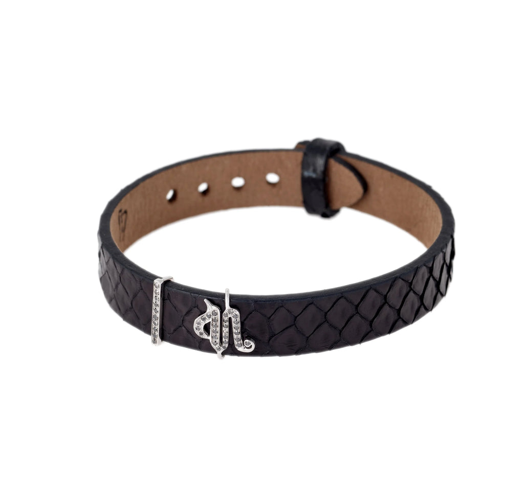 Black Bracelet Initial