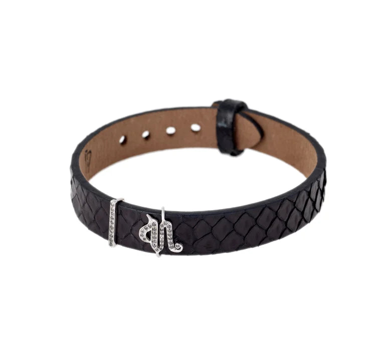 Black Bracelet Initial