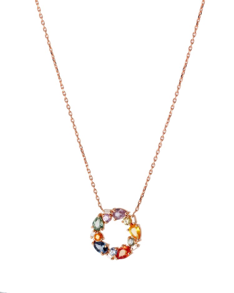 Circle Sapphire Necklace