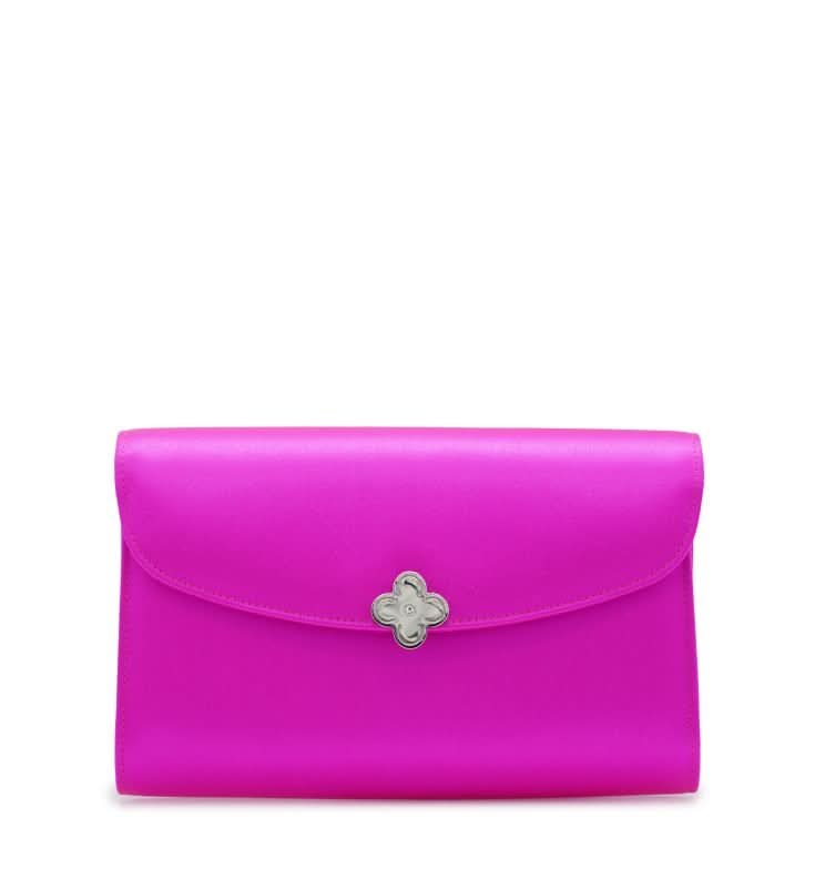 حقيبة كلاتش من الحرير باللون الفوشيا من ليدي برينسيس