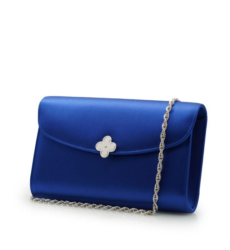 Lady Princess Royal blue silk clutch