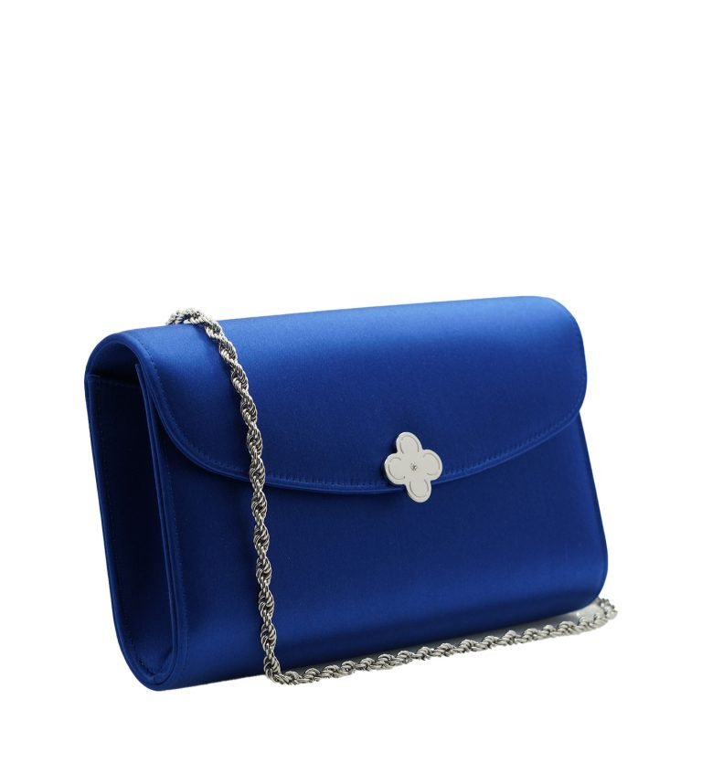 Lady Princess Royal blue silk clutch