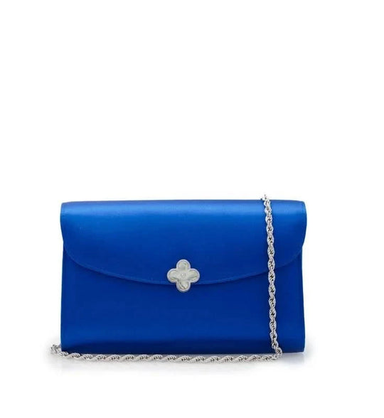 حقيبة كلاتش حريرية باللون الأزرق الملكي للأميرة ليدي