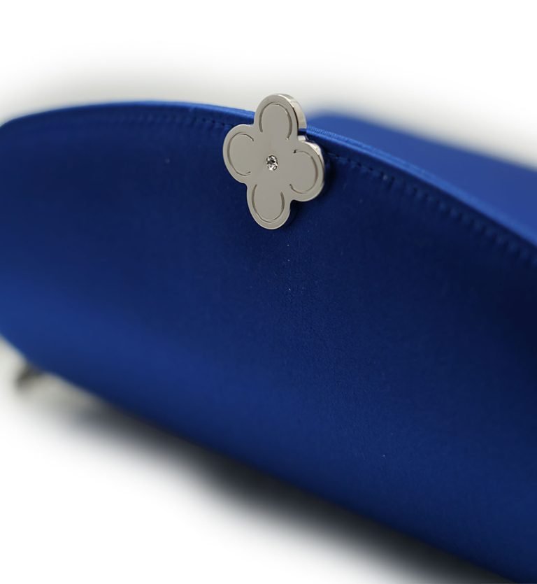 Lady Princess Royal blue silk clutch