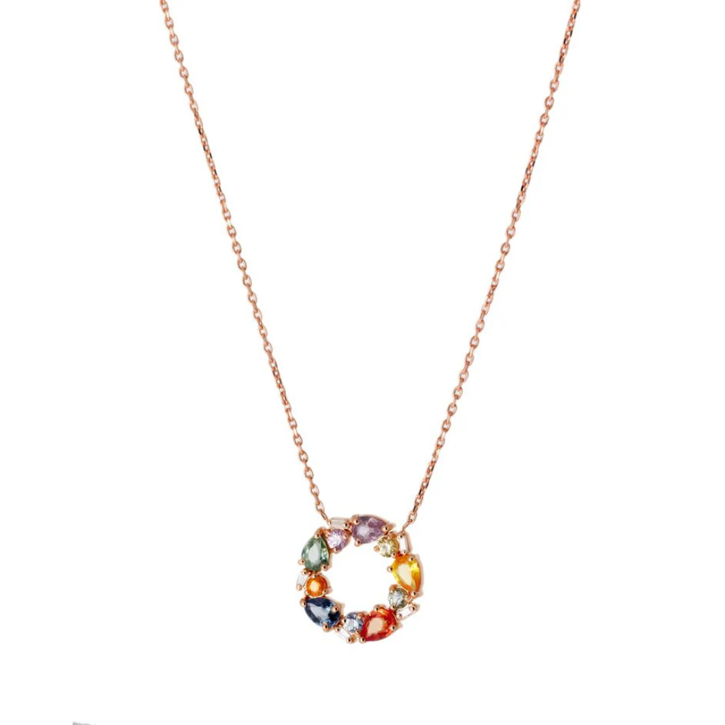 Circle Sapphire Necklace