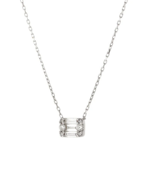 Load image into Gallery viewer, Diamond Rectangle Stud Necklace
