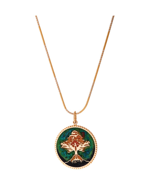 Load image into Gallery viewer, Tree of Life in Green Pendant

