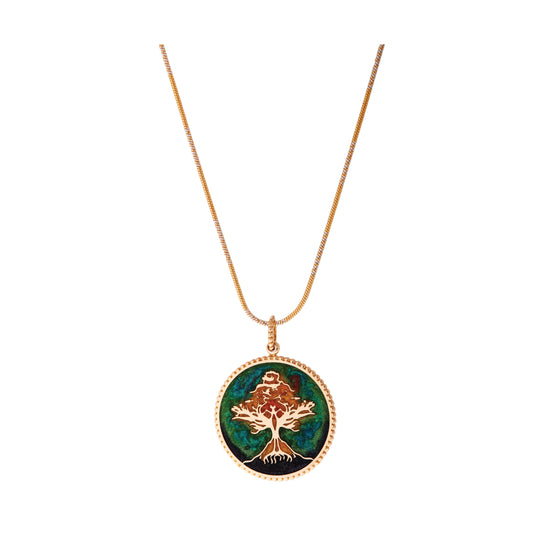 Tree of Life in Green Pendant