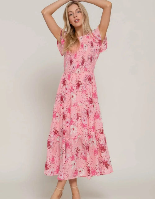 Load image into Gallery viewer, Ivorynn Women's Floral Embroidered Pink Long Sleeve Dress
