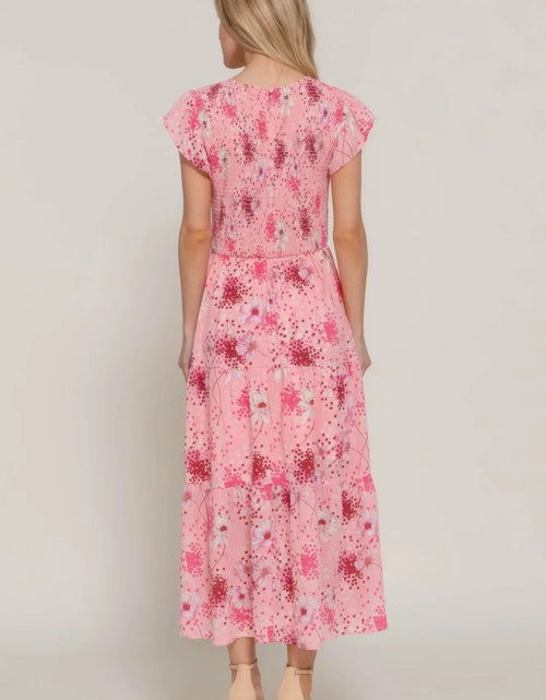 Load image into Gallery viewer, Ivorynn Women's Floral Embroidered Pink Long Sleeve Dress
