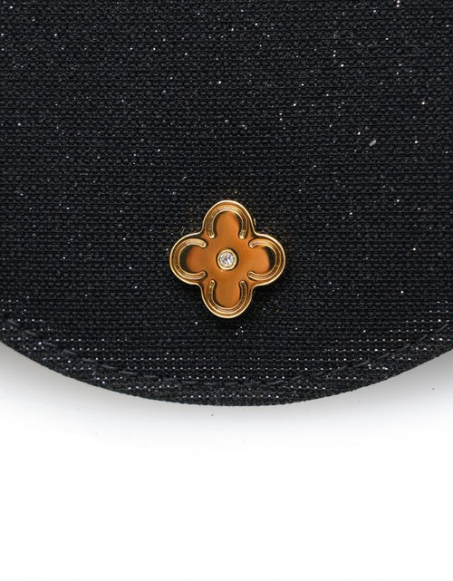 Load image into Gallery viewer, Starry Night Black Glitter jewel clover clutch
