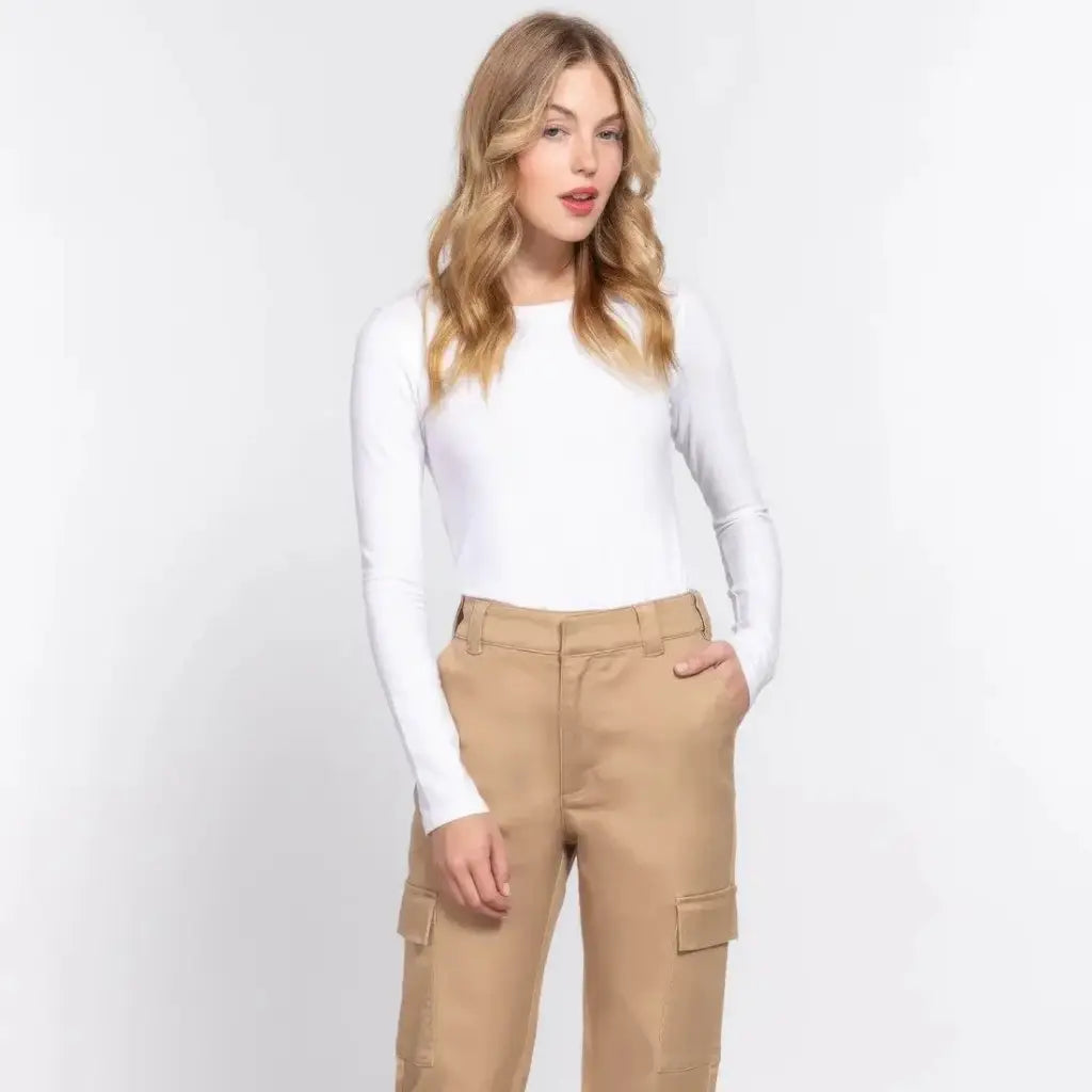 Evorin Women's Comfortable Straight Leg Light Brown Pants