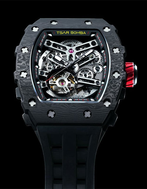 Load image into Gallery viewer, Elemental Series-Carbon Fiber Automatic Watch TB8208CF Cool Black
