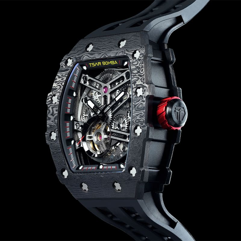 Elemental Series-Carbon Fiber Automatic Watch TB8208CF Cool Black