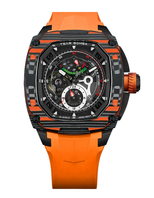 تحميل الصورة إلى عارض المعرض، Dark Matter-Interchangeable Automatic Watch TB8602 Orange Set
