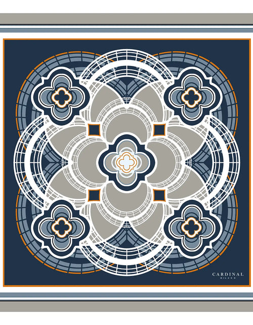 Load image into Gallery viewer, The Flowers Cardinal Blue Silk Foulard
