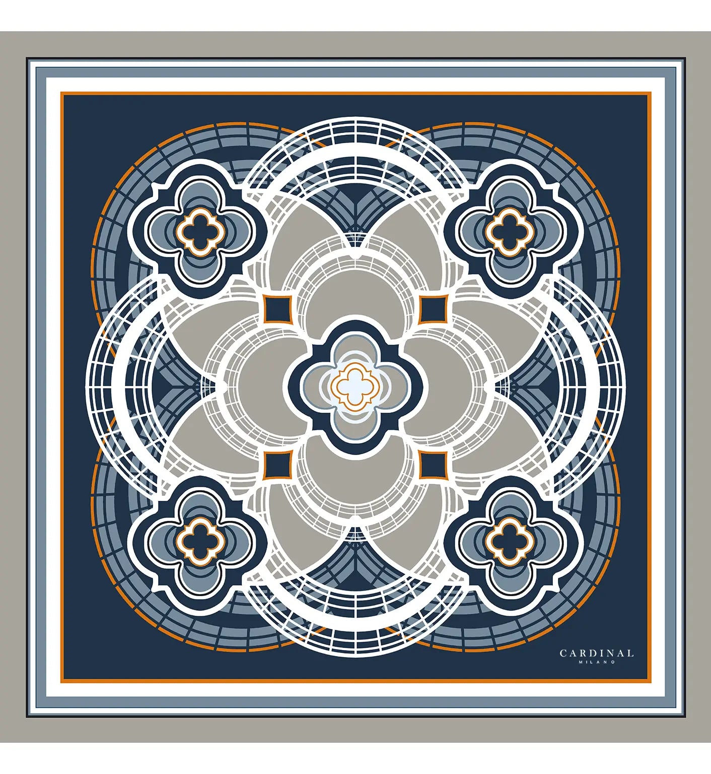 The Flowers Cardinal Blue Silk Foulard