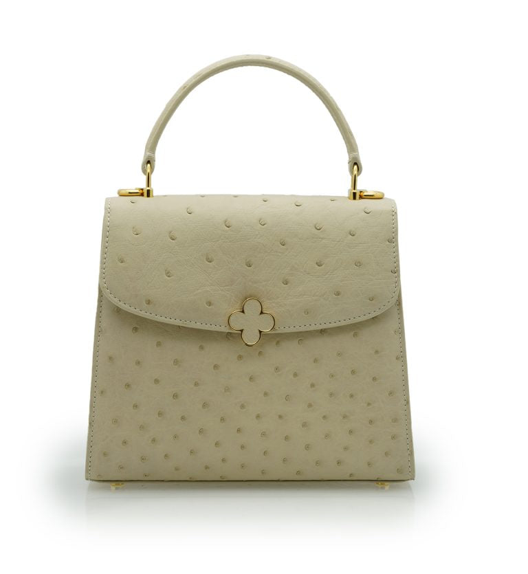 Tiffany 21 Beige Ostrich leather handbag