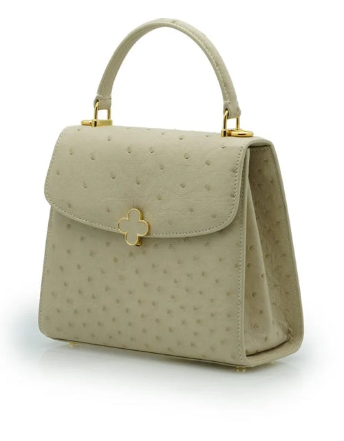 Load image into Gallery viewer, Tiffany 21 Beige Ostrich leather handbag
