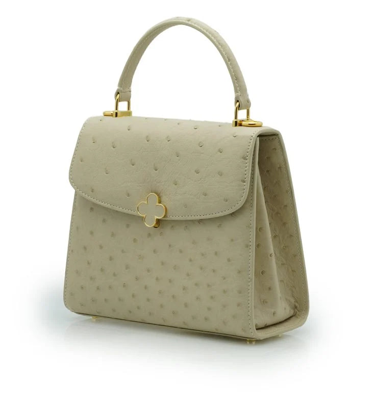 Tiffany 21 Beige Ostrich leather handbag