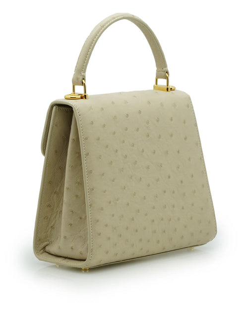 Load image into Gallery viewer, Tiffany 21 Beige Ostrich leather handbag
