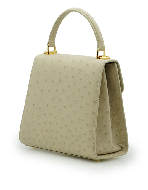 Load image into Gallery viewer, Tiffany 21 Beige Ostrich leather handbag
