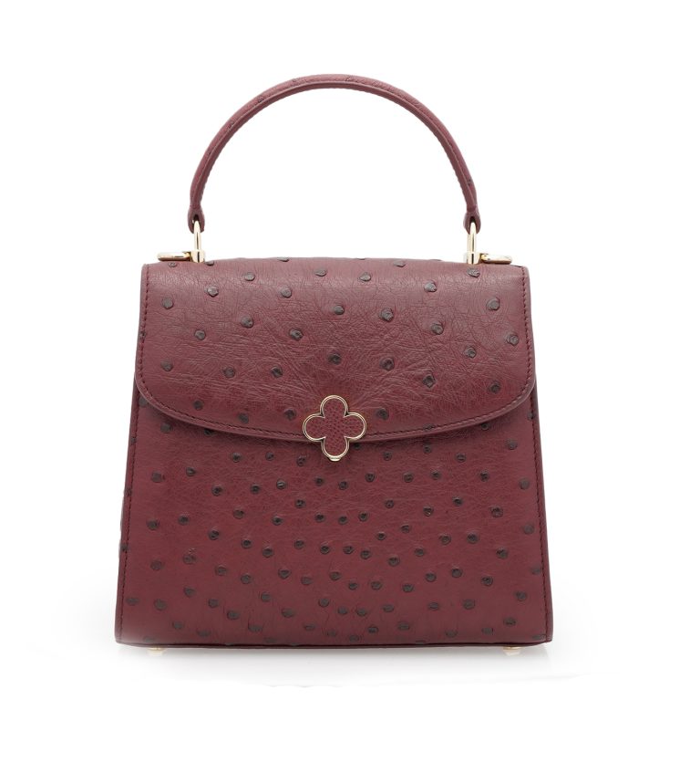 Tiffany 21 Burgundy Ostrich leather handbag