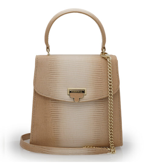 Tiffany Beige lizard embossed leather handbag