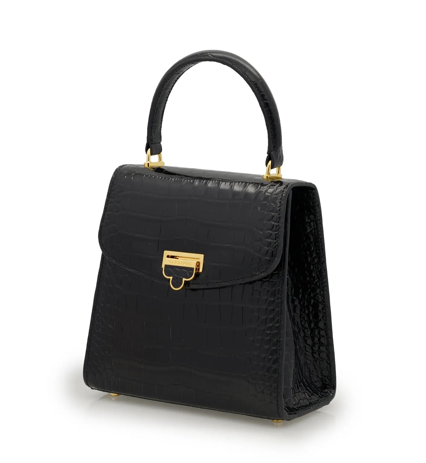 Tiffany Black Crocodile-Embossed Calf Leather Handbag