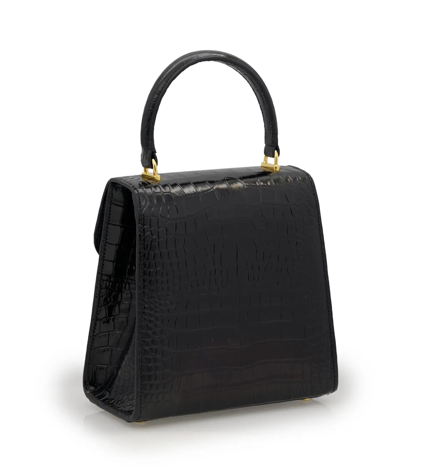Tiffany Black Crocodile-Embossed Calf Leather Handbag