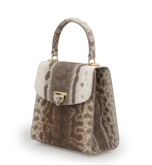 Load image into Gallery viewer, Tiffany Brown Karung leather handbag
