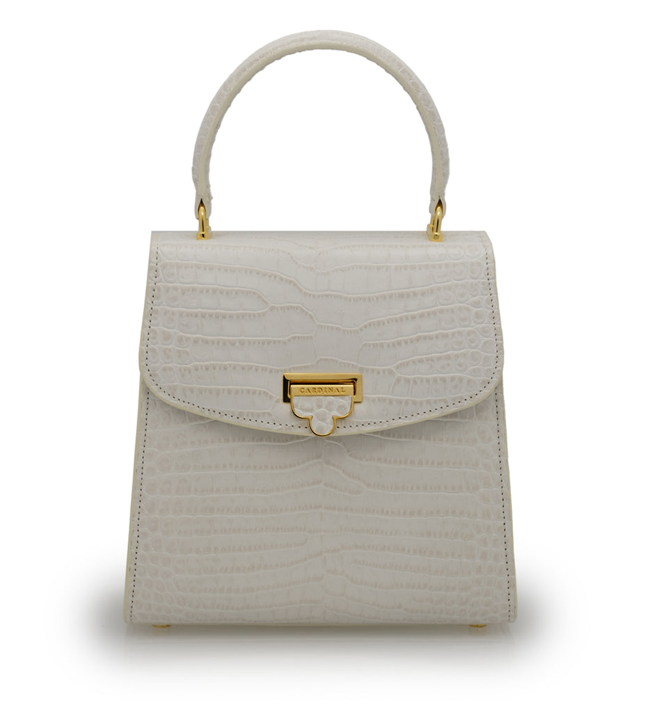 Tiffany Ivory croc embossed leather handbag