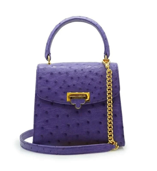 حقيبة تيفاني ميني من جلد النعام البنفسجي