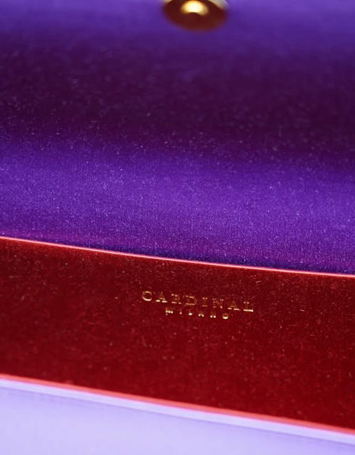 تحميل الصورة إلى عارض المعرض، حقيبة كلاتش تايم 22 من الساتان الأرجواني مرصعة بالجواهر
