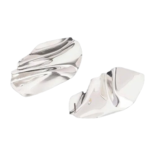 Ivorynn Modern Leaf Metal Earrings