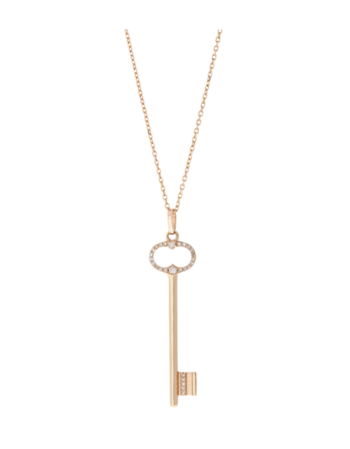 تحميل الصورة إلى عارض المعرض، Diamond Key of Love Pendant مفتاح الحب الماسي
