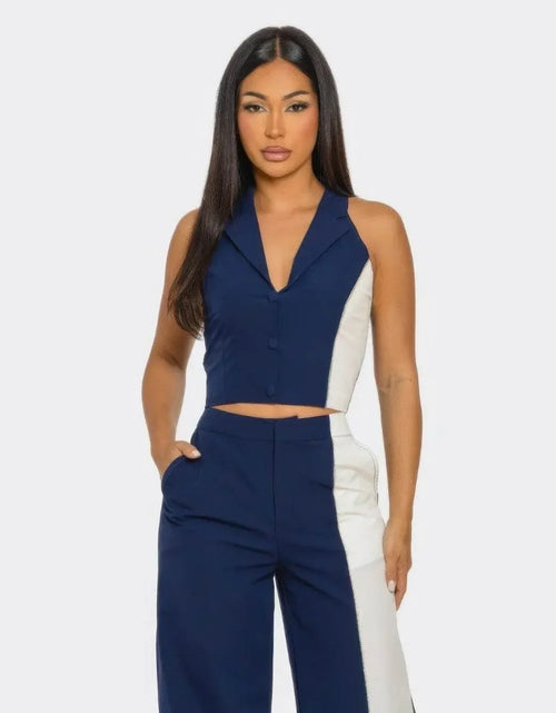 Load image into Gallery viewer, Evorin Women's Dark Blue Two-Piece Set
