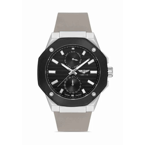 تحميل الصورة إلى عارض المعرض، Men’s Luxury Watch Verutti VR-1012-1 – Octagonal in Gray &amp; black
