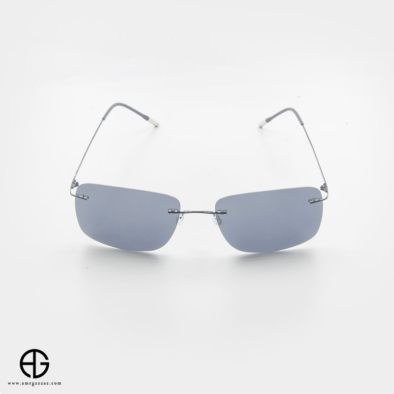 Rectangular Rimless Sunglasses – Graphite Gray Edition