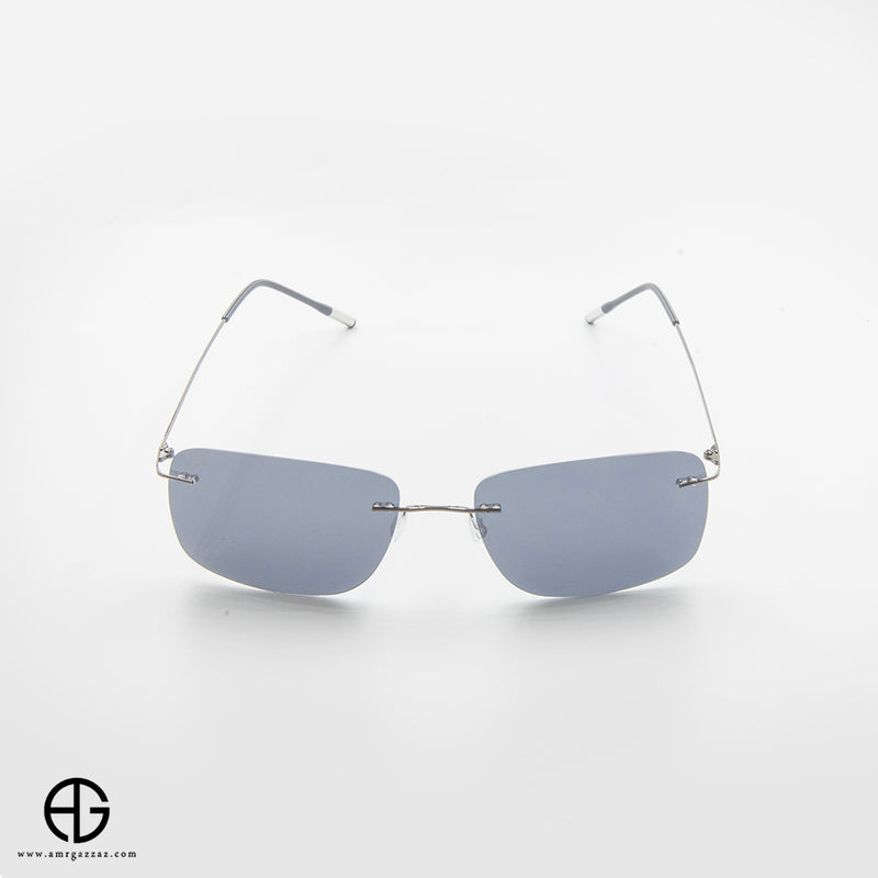 Rectangular Rimless Sunglasses – Gunmetal Finish